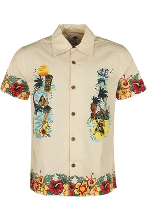 King kerosin Koszula z krótkim rękawem Rockabilly z Honolulu Tropical Hawaiian Style Shirt