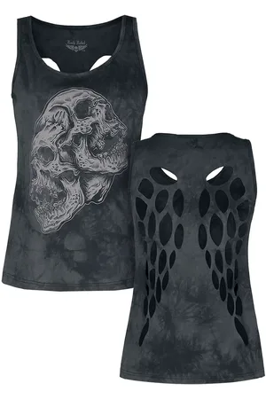 Rock Rebel Top z Top with Front Print and Cut-Outs at the Back