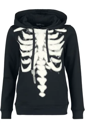 Gothicana Bluza z kapturem Goth z Hoodie with Ribcage print