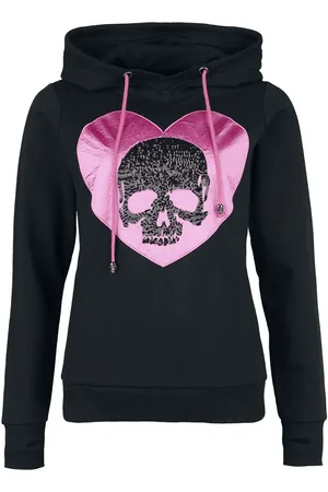 Rock Rebel Bluza z kapturem z Hoodie with Sequin Skull