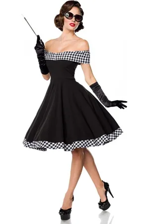 Belsira Sukienka Medium Rockabilly z Schulterfreies Swing-Kleid