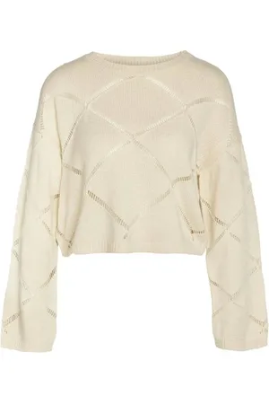 Noisy May Bluza z NMJUNE L/S O-NECK CROP KNIT NOOS