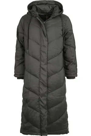 QED London Płaszcze Rockabilly z Chevron midi quilted coat