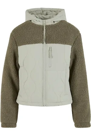 Urban classics Kurtka przejściowa z Ladies Sherpa Crinkle Nylon Mix Jacket