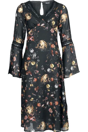Jawbreaker Sukienka Medium Goth z Garden Of Skull Midi Chiffon Dress