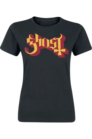 Ghost T-Shirt z Logo Gold And Red