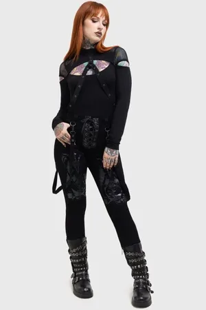 Killstar Spodnie z materiału Goth z Baphster Jeans
