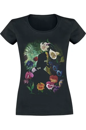 Alice in Wonderland T-Shirt Disney z Black Flower