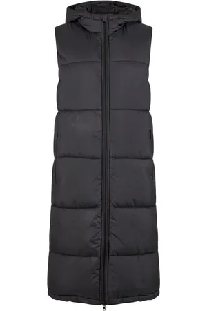 Urban classics Kamizelka z Ladies Long Hooded Puffer Vest