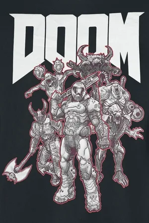 DOOM T-Shirt Gaming z Demon Slayer