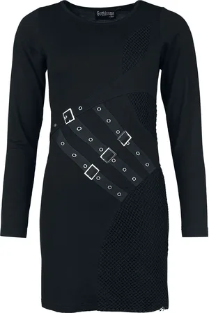 Gothicana Sukienka krótka Goth z Dress With Belts And Buckles