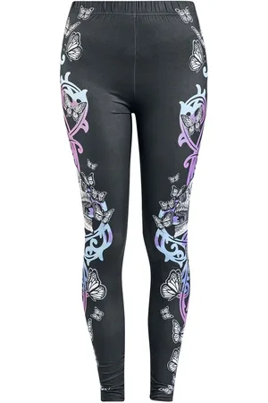 Full Volume Legginsy z Leggings With Skull And Butterfly Print
