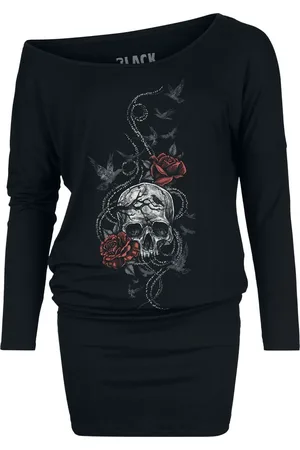 EMP Sukienka krótka z Long-Sleeved Dress with Skull and Roses