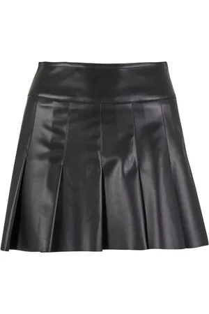 Urban classics Spódnica krótka z Ladies Synthetic Leather Pleated Skirt