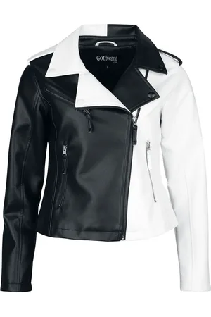 Gothicana Kurtka z ekoskóry Goth z Jacket in black and white