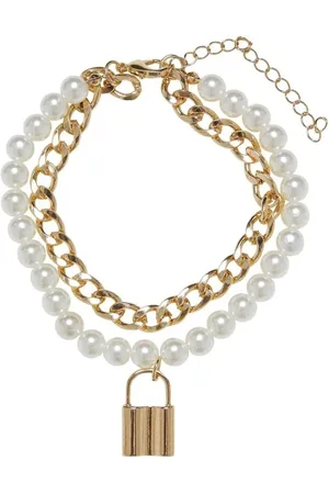 Urban classics Bransoletka z - Padlock Pearl Layering Bracelet Kobiety