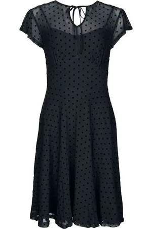 Voodoo Vixen Sukienka Medium Rockabilly z Polka Dot Overlay Flare Dress