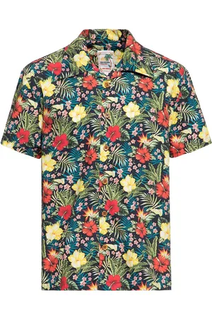 King kerosin Koszula z krótkim rękawem Rockabilly z Tropical Hawaiian-style shirt