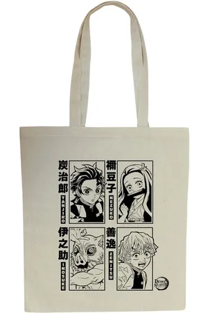 Demon Torba z materiału Anime z - Tanjiro, Nezuko, Zenitsu & Inosuke Unisex