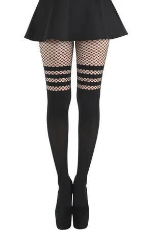 Pamela Mann Rajstopy Goth z Fishnet