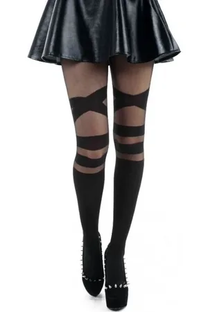 Pamela Mann Rajstopy Goth z V Strap Sheer Tights