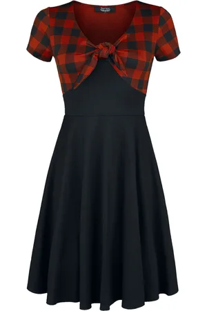 Rock Rebel Sukienka krótka Rockabilly z Rock Rebel Tie-Front Dress with Checked Pattern