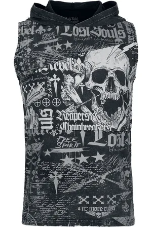 Rock Rebel Tanktop z Vest with Skull Print