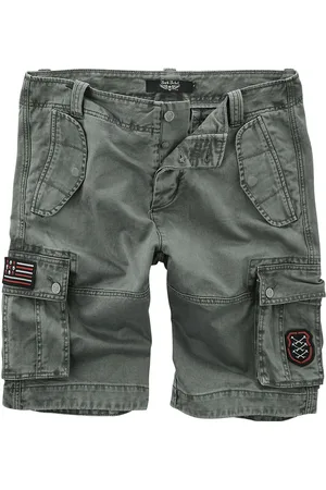 Rock Rebel Krótkie spodenki z Grey Cargo Shorts with Patches