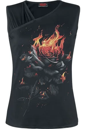 Spiral Top Goth z Flaming Rose