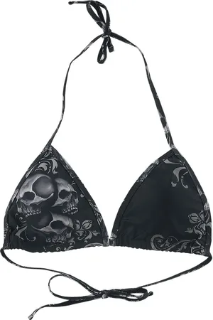 EMP Góra bikini z Black Triangle Bikini Top with Skull Print