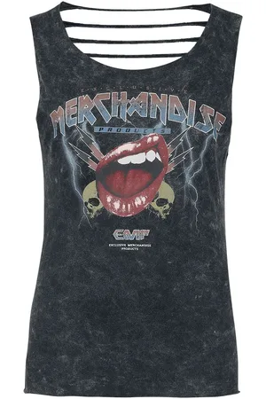 EMP Top z Vest top with band-shirt-look print