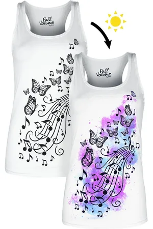 Full Volume Top z Tank top with butterflies and musical notes