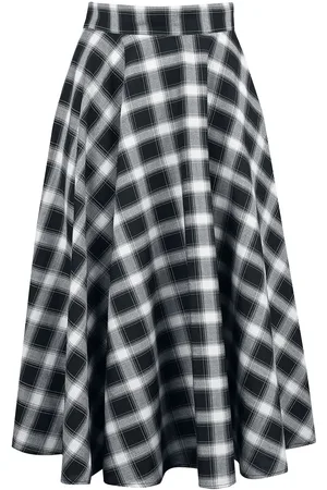 Banned Retro Spódnica Medium Goth z Sail Check Flare Skirt