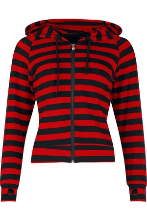 Banned Alternative Bluza z kapturem z Cat Ears Striped Hoodie
