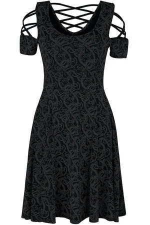 EMP Sukienka krótka z Dress with Lacing and Celtic-Style Print