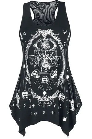 Jawbreaker Top Goth z Vitriol Skull Mesh