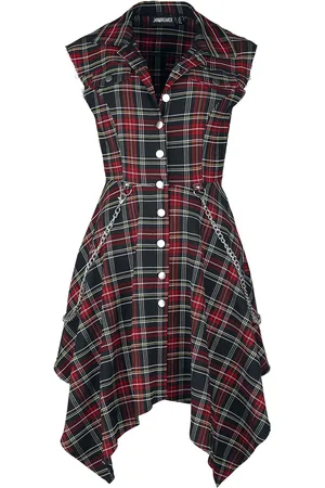Jawbreaker Sukienka Medium Goth z Tartan shirt dress