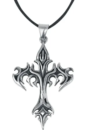 etNox hard and heavy Naszyjnik Goth z - Flame cross Unisex
