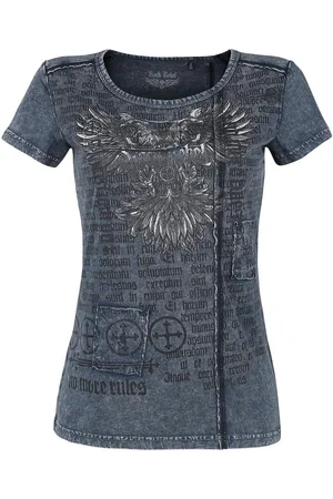 Rock Rebel T-Shirt z Blue T-shirt with Wash and Print