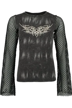 Rock Rebel Longsleeve z Longsleeve With Used Wash And Mesh Sleeves