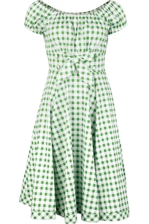H&R London Sukienka Medium z Gemma Gingham Swing Dress