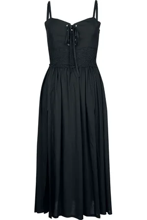 Gothicana Sukienka długa Goth z Dress with Crochet Lace Details
