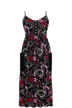 Hell Bunny Sukienka długa z x Smiley Originals Riot Dress