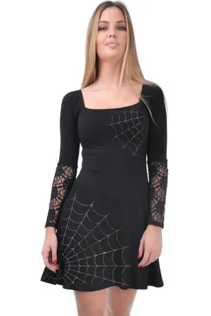 Outer Vision Sukienka krótka Goth z Spider Webs