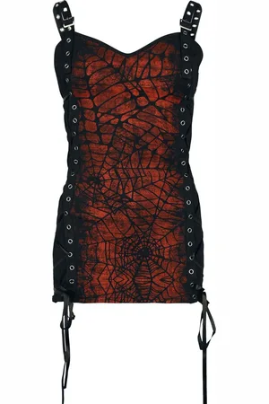 Gothicana Top Goth z Top with Spider Web Print
