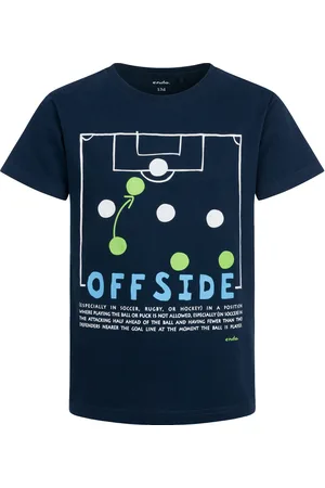 Endo T-shirt z krótkim rękawem dla chłopca, z motywem piłkarskim, granatowy 9-13 lat