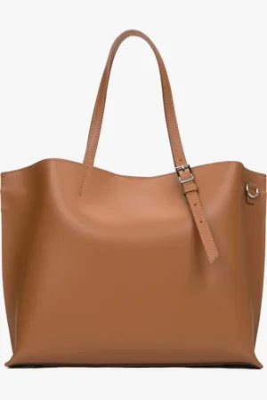 Estro Brązowa torebka damska typu shopper z włoskiej skóry naturalnej