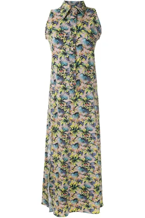 AMIR SLAMA Sleeveless floral shirt dress