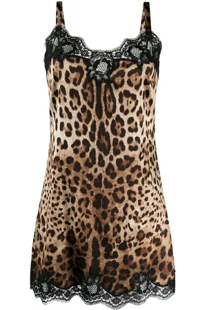 Dolce & Gabbana Leopard-print satin slip dress