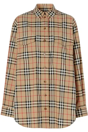 Burberry Vintage Check Stretch Cotton Oversized Shirt